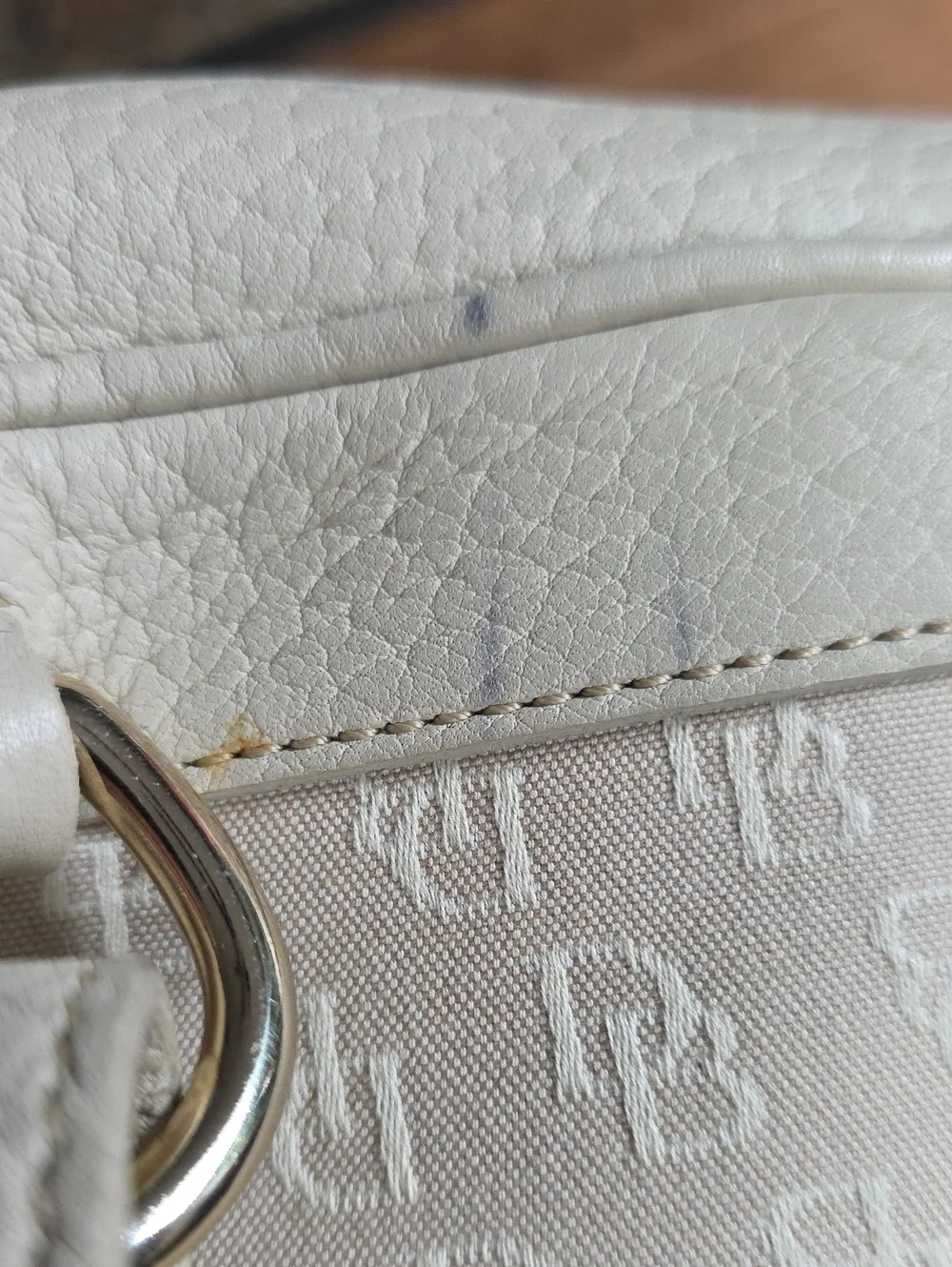 Cream Logo-Print Women's Crossbody Bag